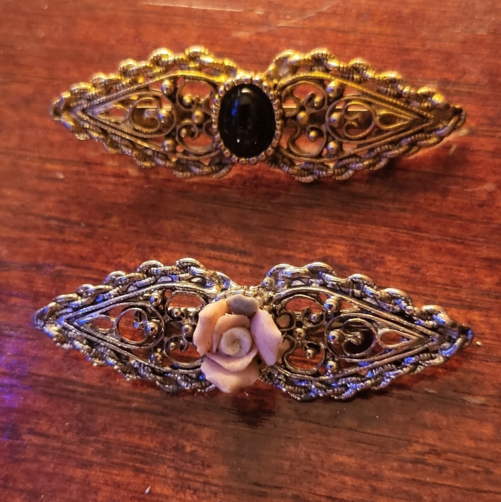2 ANTIQUE VICTORIAN STYLE,  MARCASITE,  BROOCHES/PINS!